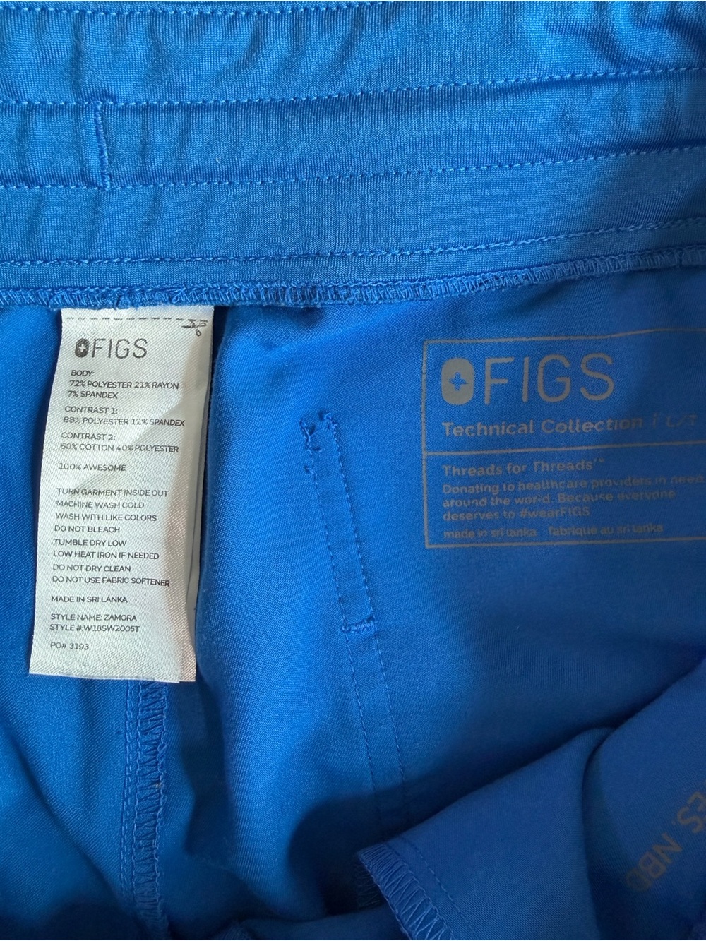 FIGS Zamora Jogger Scrub Pants Women’s L Tall Royal Blue W18SW2005T ITEM2636 - Picture 8 of 13